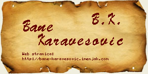 Bane Karavesović vizit kartica